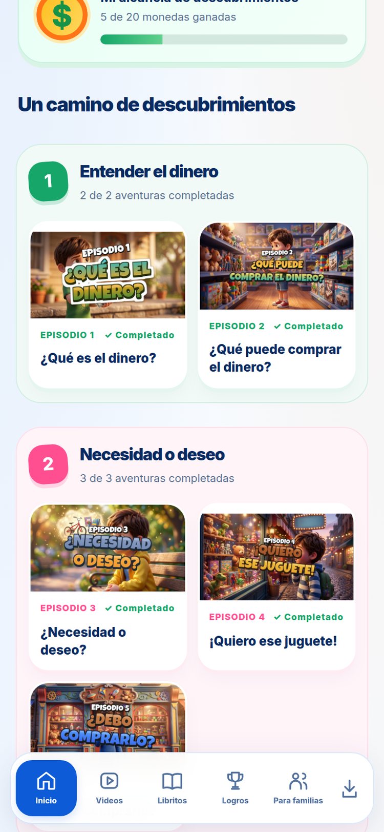 Alcancía de monedas — pantalla de la aplicación